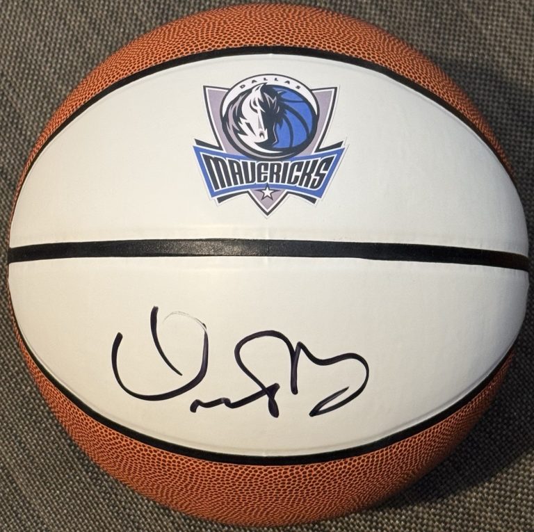 Dusty May Signed Autographed Dallas Mavericks Logo Basketball PSA/DNA COA