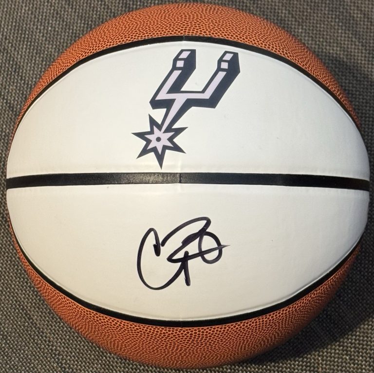 Carter Bryant Signed Autographed San Antonio Spurs Logo Basketball PSA/DNA COA