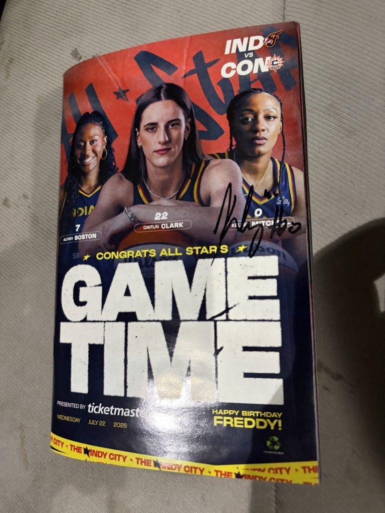 July 22 2026 Indiana Fever Gametime Program Caitlin Clark Kelsey Mitchell Signed