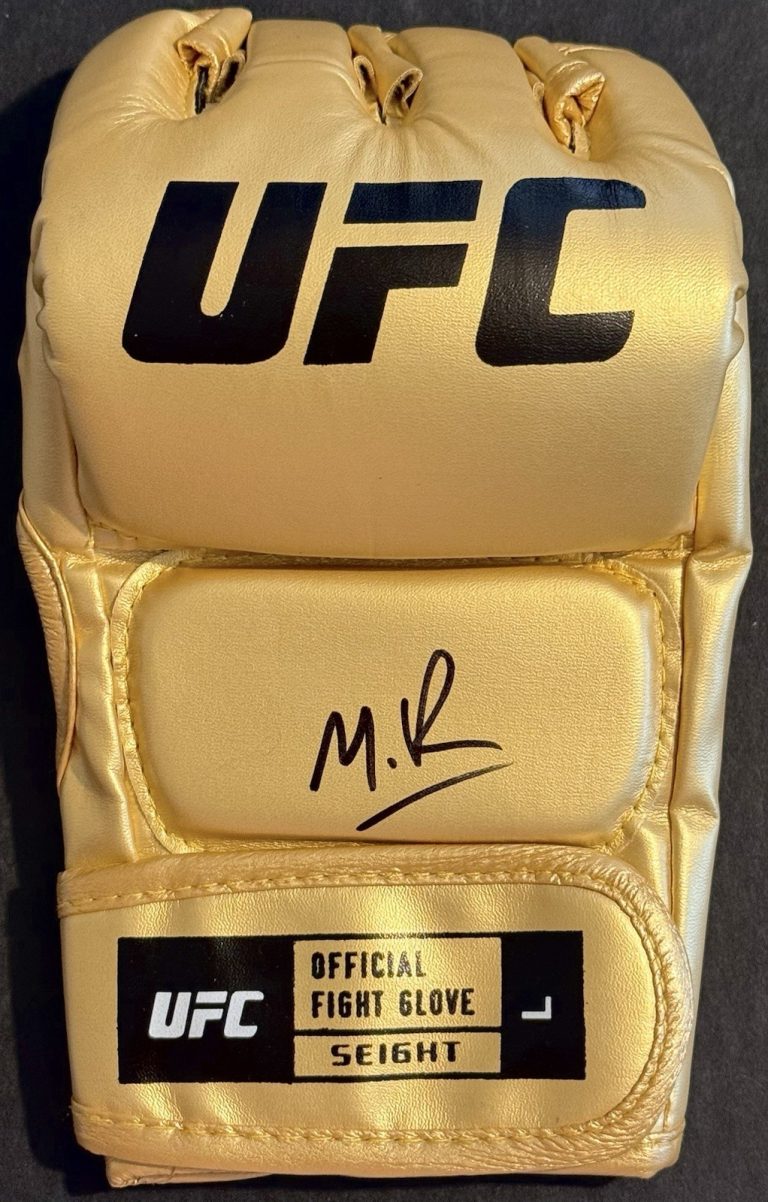 Mauricio Ruffy Signed Autographed UFC Gold Fight Glove PSA/DNA COA One Shot