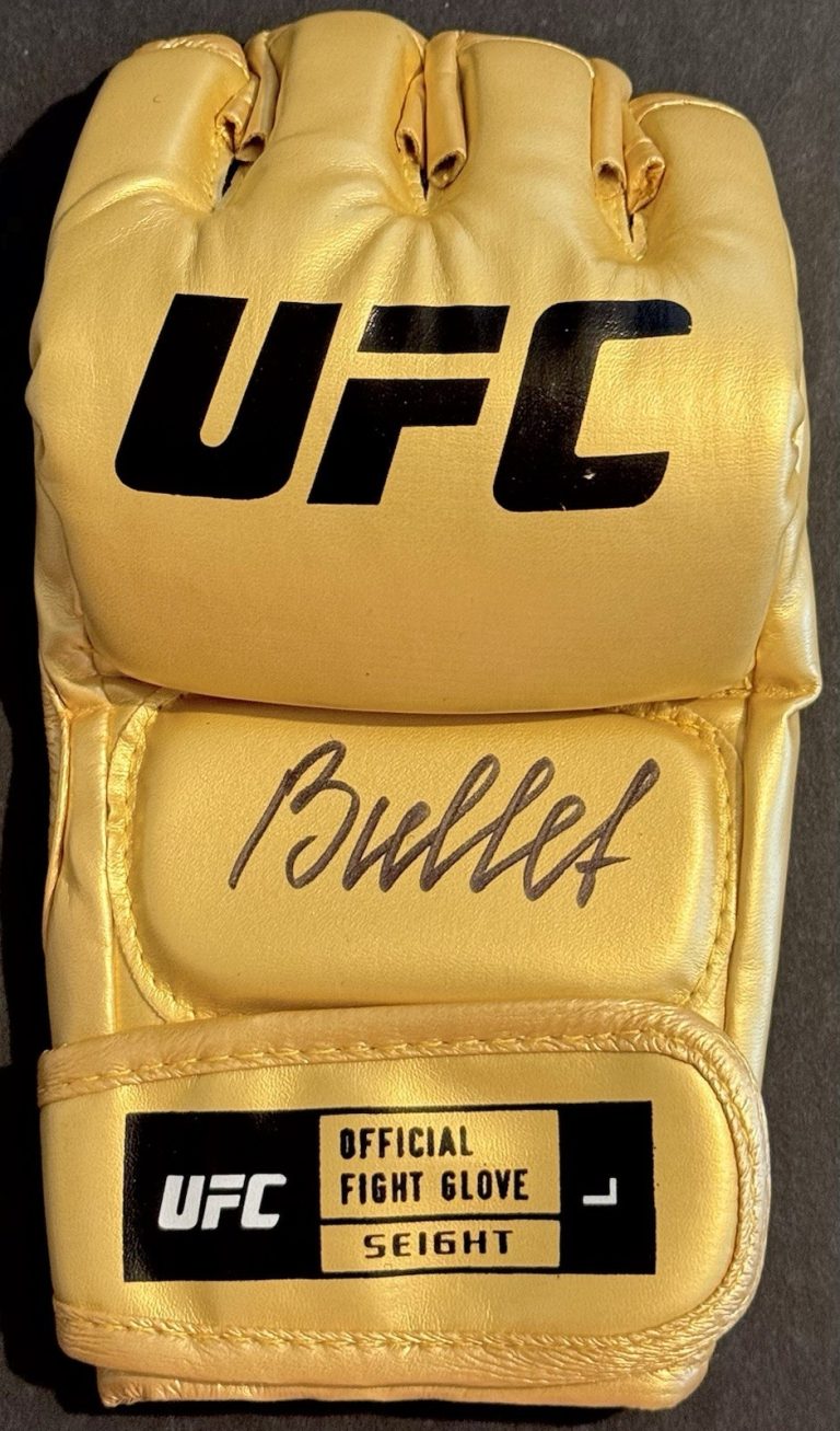Valentina Shevchenko Signed Autographed UFC Gold Fight Glove PSA/DNA COA