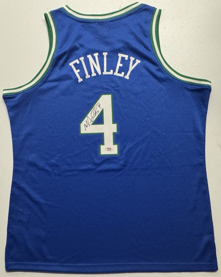 Michael Finley Signed Autographed Dallas Mavericks Throwback Jersey PSA/DNA COA