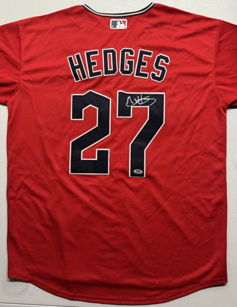 Austin Hedges Signed Autographed Cleveland Guardians Jersey PSA/DNA Coa