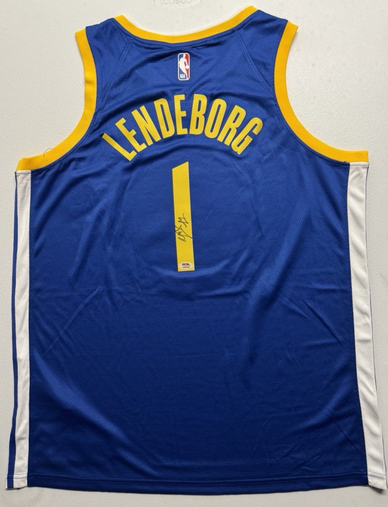 Yaxel Lendeborg Signed Autographed Golden State Warriors Jersey PSA/DNA COA