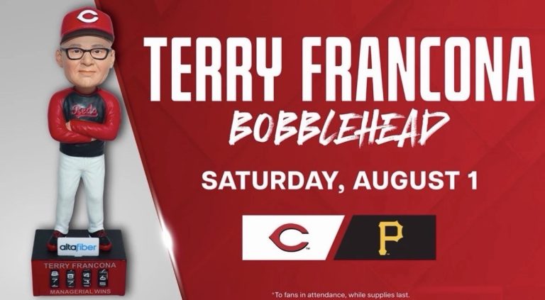 CINCINNATI REDS Manager Terry Francona BOBBLEHEAD 8/1/26 New 2026 Pre Sale NIB
