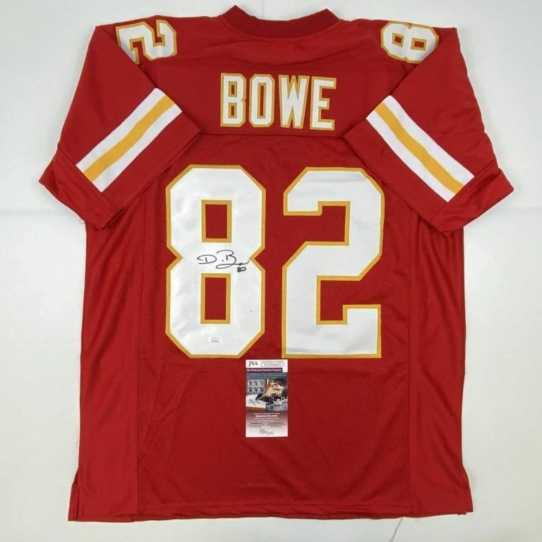Autographed/Signed DWAYNE BOWE Kansas City Red Football Jersey JSA COA Auto