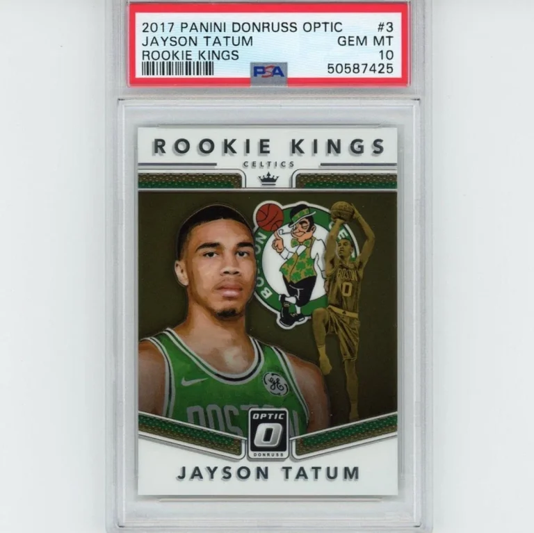 Graded 2017-18 Panini Donruss Optic JAYSON TATUM #3 Rookie Kings Card PSA 10