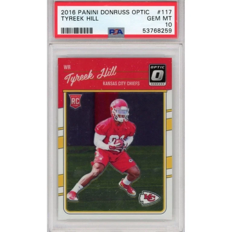 Graded 2016 Panini Donruss Optic TYREEK HILL #117 Rookie RC Football Card PSA 10