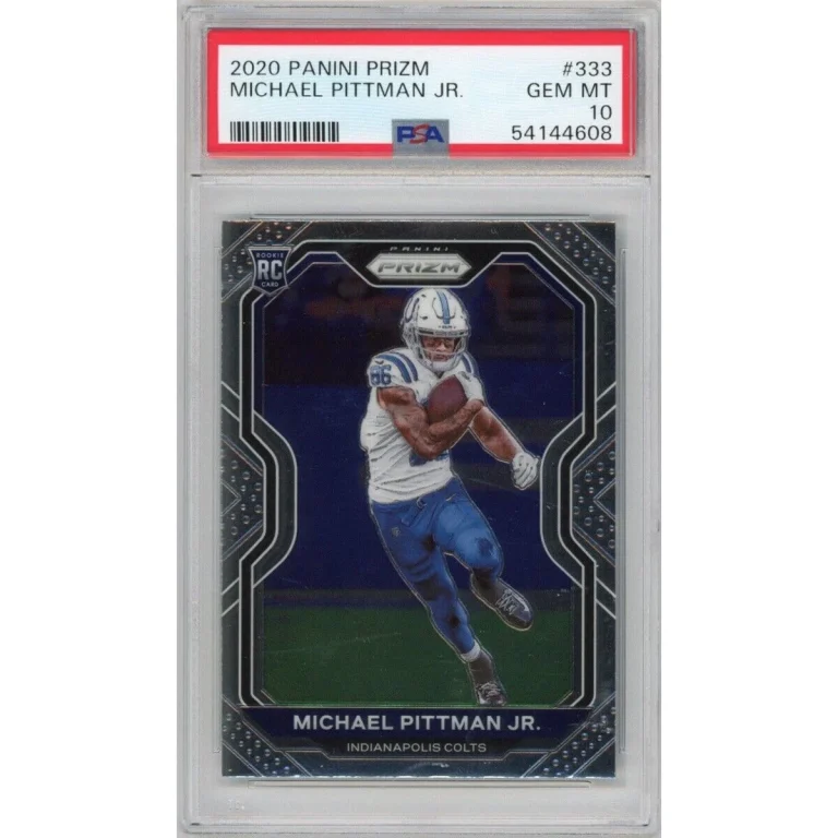 Graded 2020 Panini Prizm MICHAEL PITTMAN #333 Rookie Football Card PSA 10