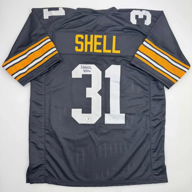 Autographed/Signed DONNIE SHELL Pittsburgh Black Football Jersey JSA COA