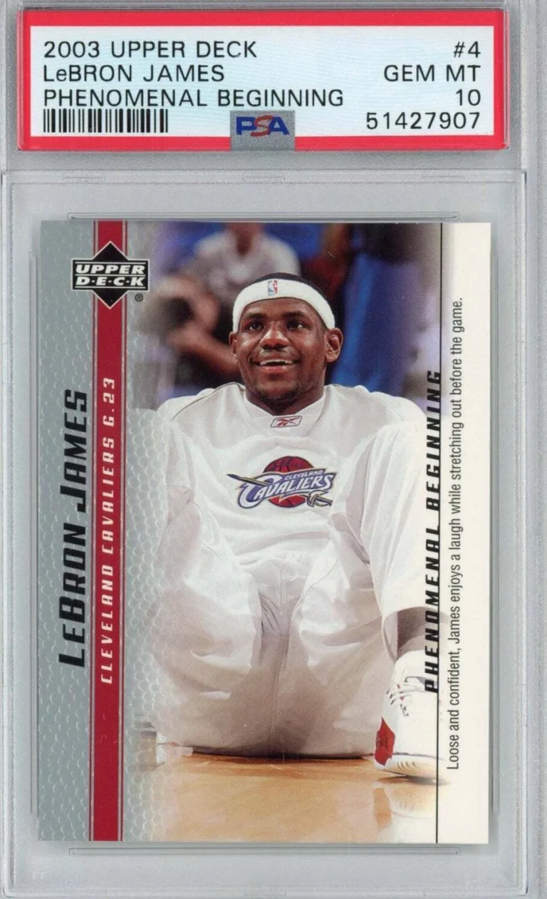 Graded 2003-04 UD LeBron James #4 Phenomenal Beginning Rookie Card PSA 10