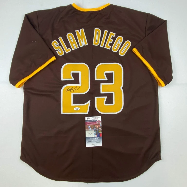 Autographed/Signed Fernando Tatis Jr. Slam Diego San Brown Jersey JSA COA