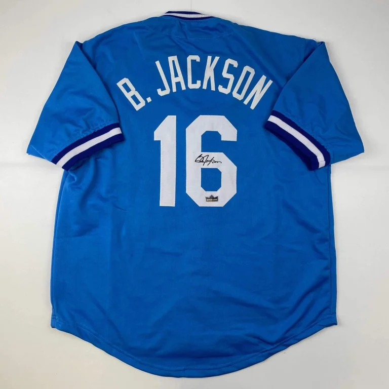 Facsimile Autographed Bo Jackson Kansas City Blue Reprint Jersey Size Men's XL