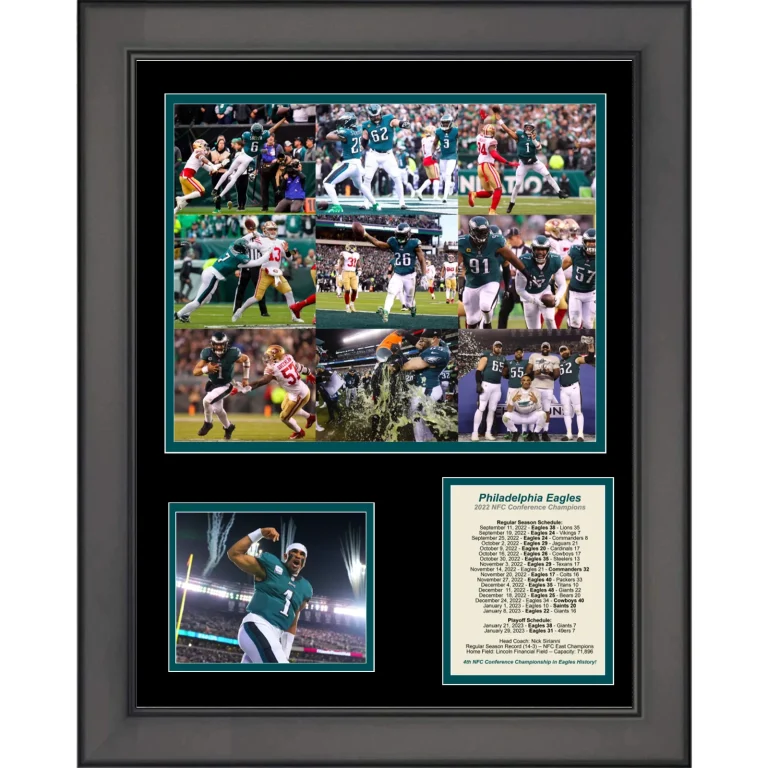 Framed Philadelphia Eagles 2022 NFC Conference Champions Football 11