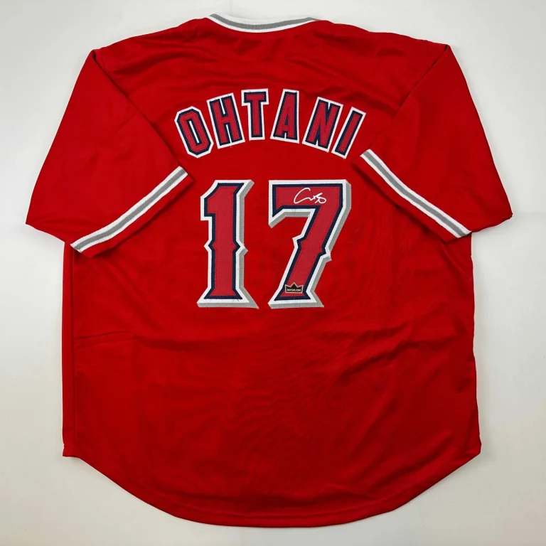 Facsimile Autographed Shohei Ohtani Los Angeles LA Anaheim Red Reprint Jersey XL