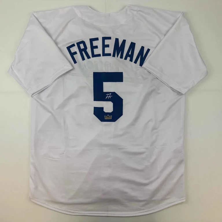 Facsimile Autographed Freddie Freeman Los Angeles White Reprint Auto Jersey XL
