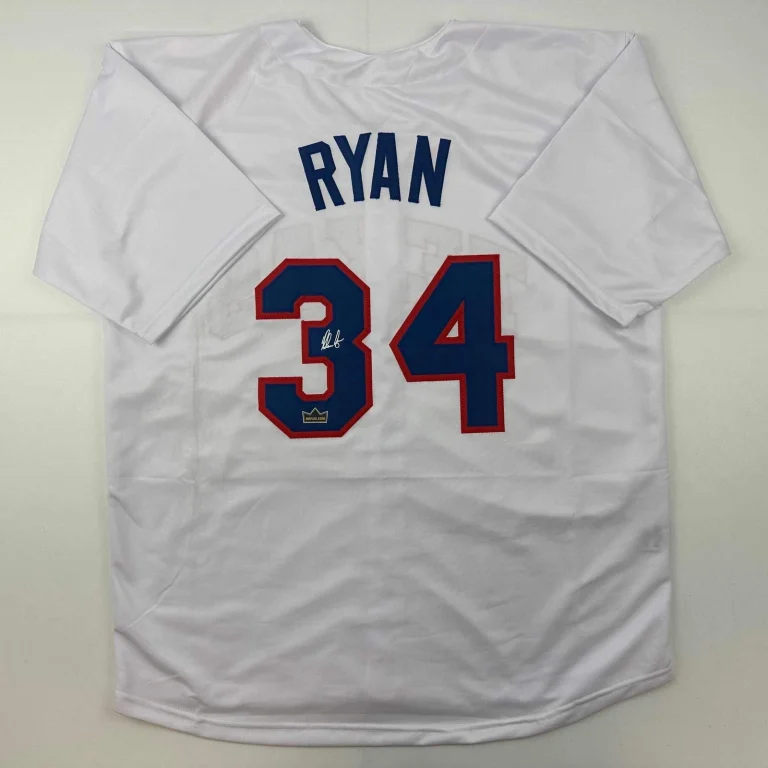 Facsimile Autographed Nolan Ryan Texas White Reprint Laser Auto Jersey Men's XL