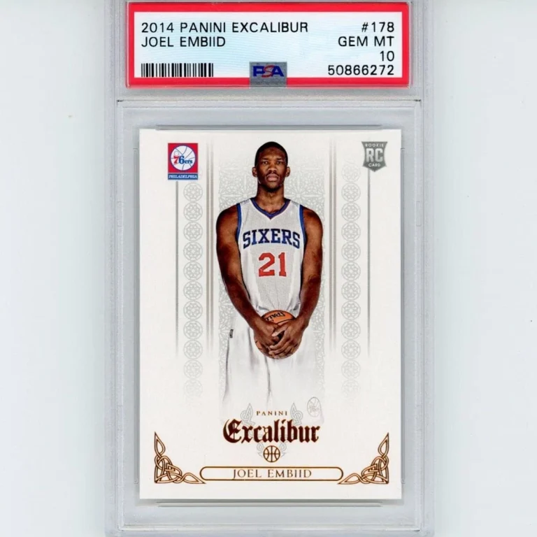 Graded 2014-15 Panini Excalibur Joel Embiid #178 Rookie RC Basketball Card PSA 1