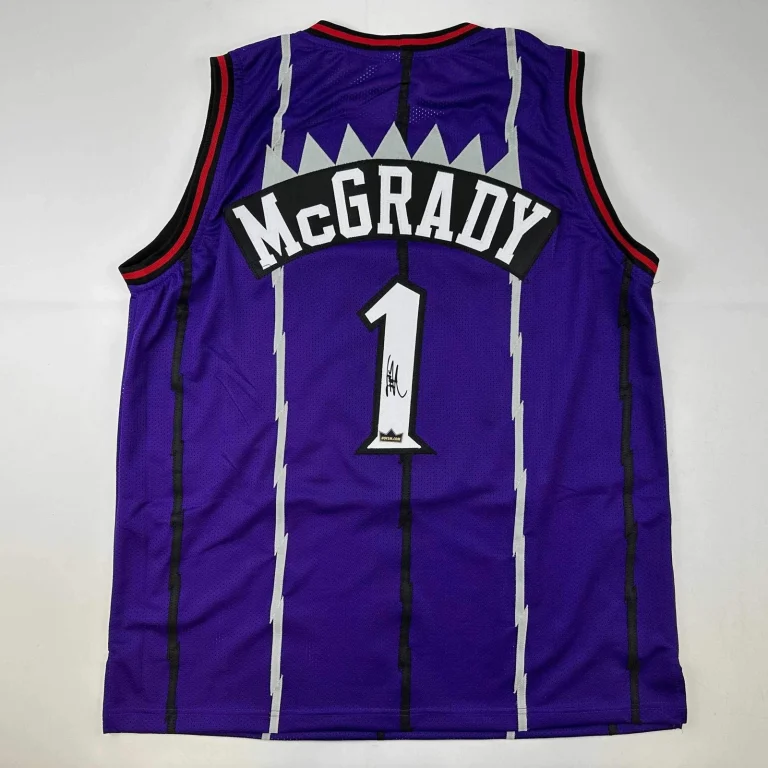 Facsimile Autographed Tracy McGrady Toronto Purple Reprint Jersey Size Men's XL