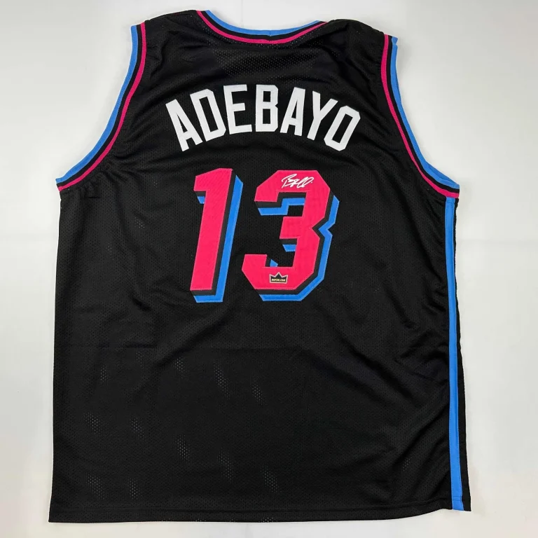 Facsimile Autographed Bam Adebayo Miami Black Vice City Reprint Jersey Men's XL
