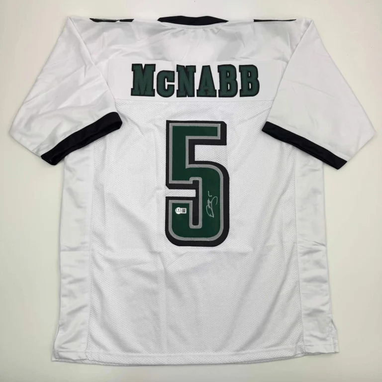 Autographed/Signed Donovan McNabb Philadelphia White Football Jersey JSA COA