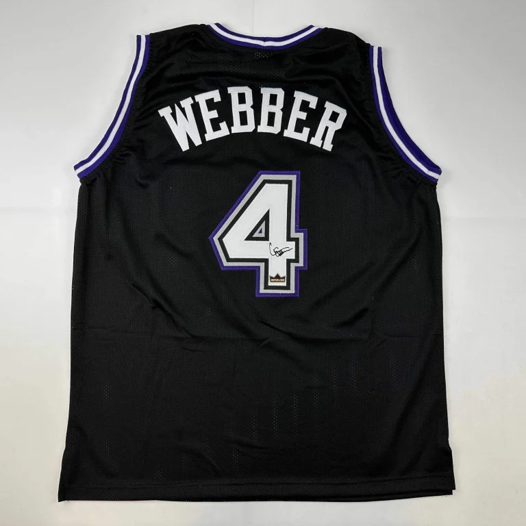 Facsimile Autographed Chris Webber Sacramento Black Reprint Jersey Size Men's XL