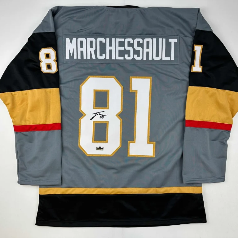 Facsimile Autographed Jonathan Marchessault Vegas Grey Reprint Jersey Men's XL