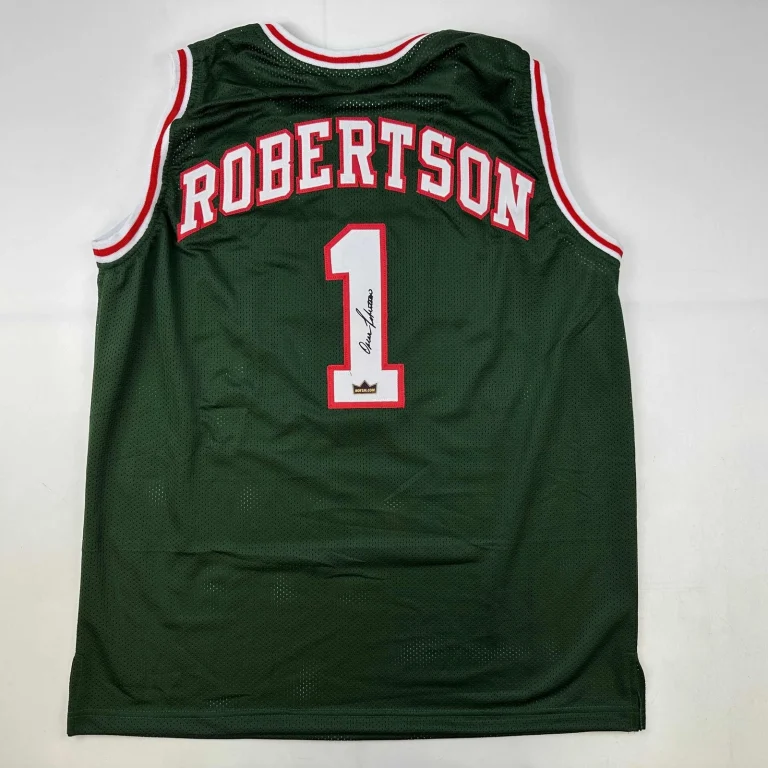 Facsimile Autographed Oscar Robertson Milwaukee Green Reprint Jersey Men's XL