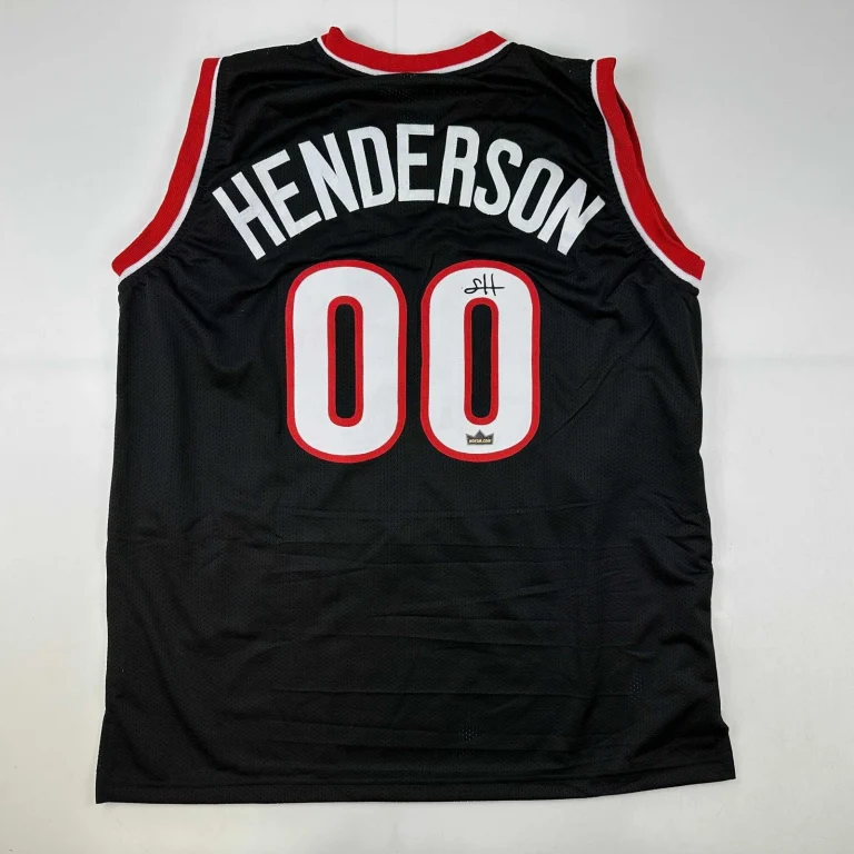 Facsimile Autographed Scoot Henderson Portland Black Reprint Jersey Size Mens XL