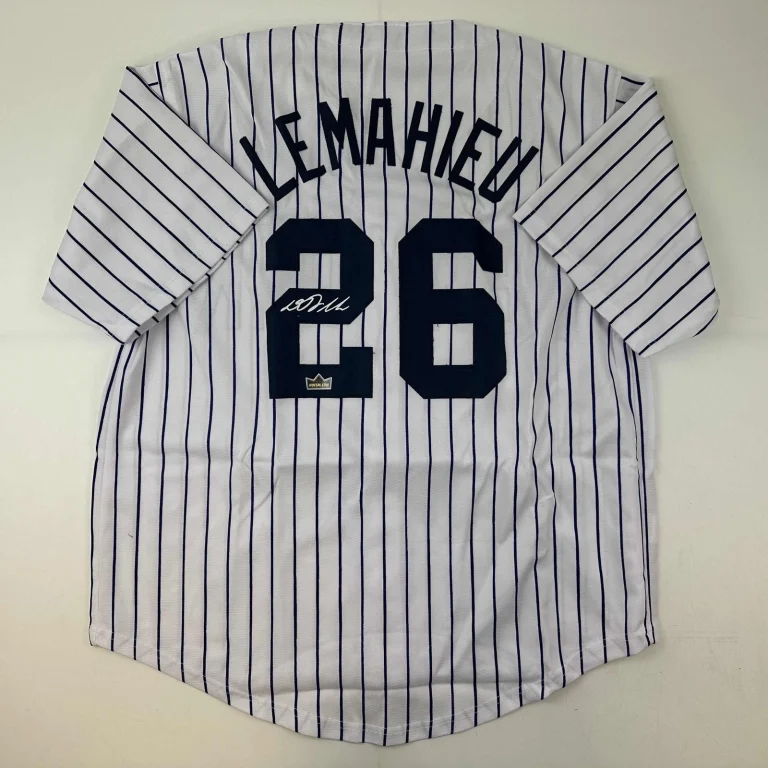 Facsimile Autographed D.J. DJ LeMahieu New York Pinstripe Reprint Jersey Size XL