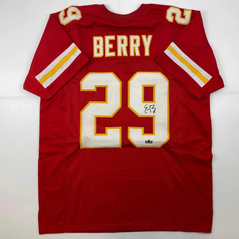 Facsimile Autographed Eric Berry Kansas City Red Reprint Jersey Size Men's XL