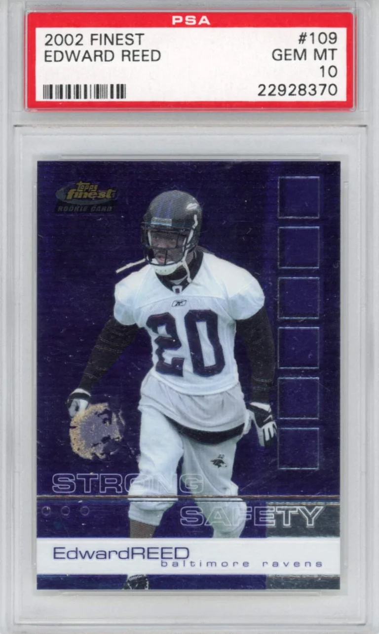 Graded 2002 Topps Finest Edward Reed #109 Rookie RC Football Card PSA 10 Gem