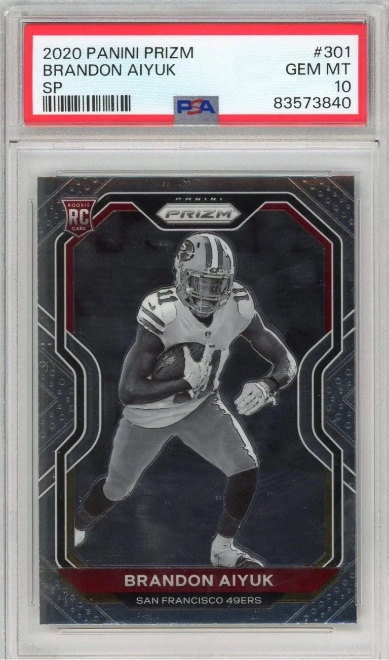 Graded 2020 Panini Prizm Brandon Aiyuk #301 SP Rookie RC Football Card PSA 10