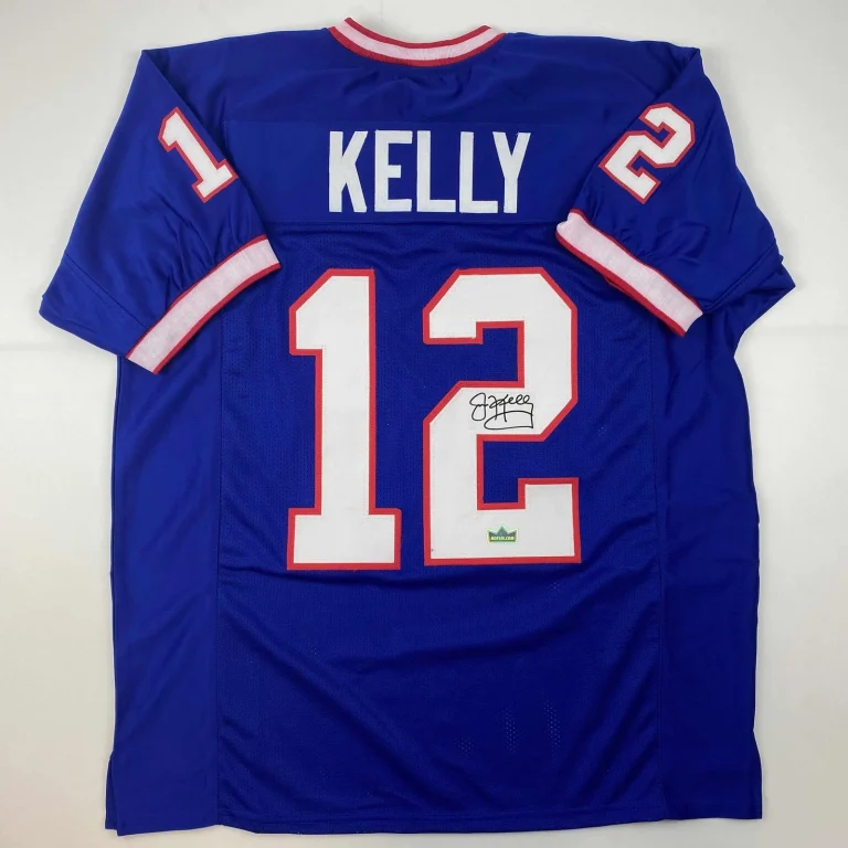 Facsimile Autographed Jim Kelly Buffalo Blue Reprint Laser Jersey Size Men's XL