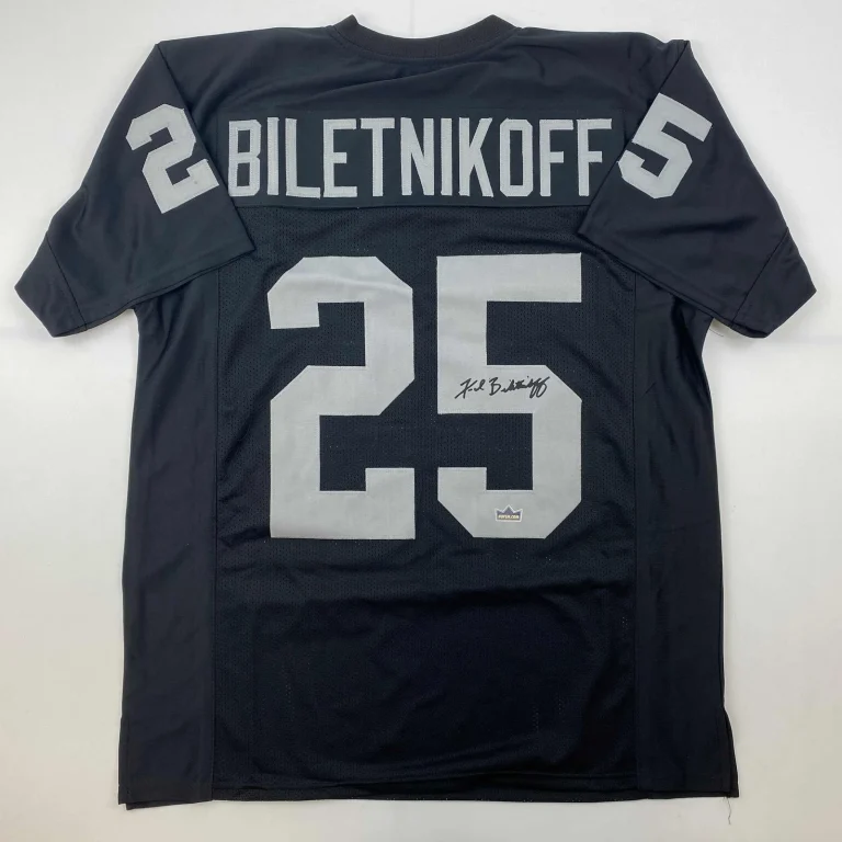 Facsimile Autographed Fred Biletnikoff Oakland Las Vegas Black Reprint Jersey XL