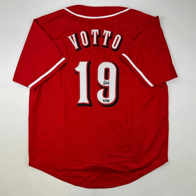 Facsimile Autographed Joey Votto Cincinnati Red Reprint Jersey Size Men's XL
