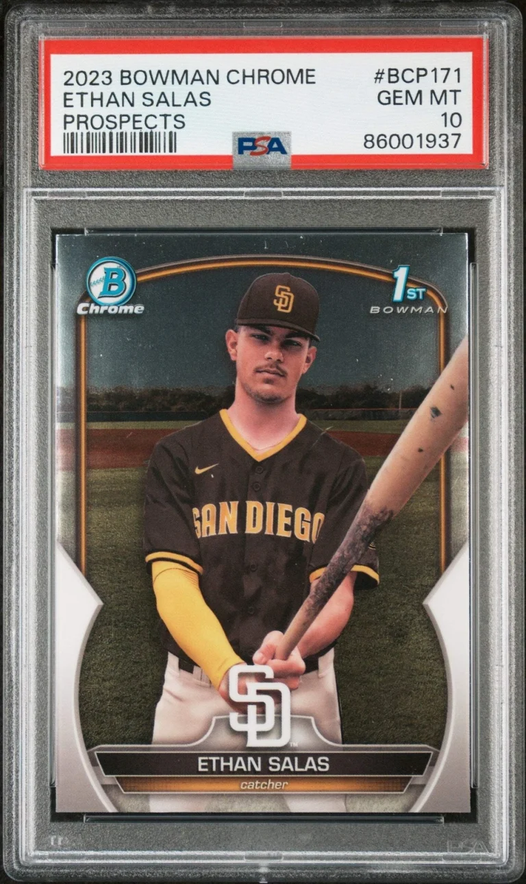 Graded 2023 Bowman Chrome Ethan Salas #BCP171 Prospects RC Baseball Card PSA 10