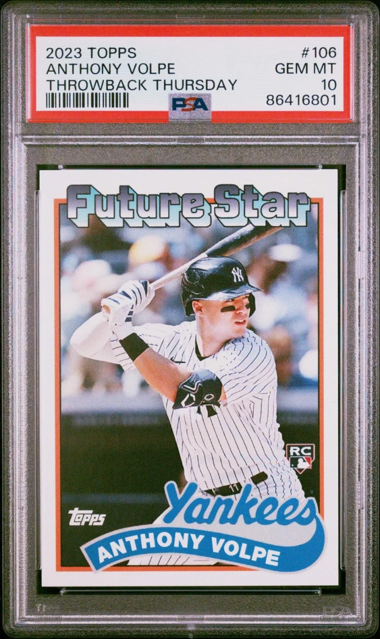 Graded 2023 Topps Anthony Volpe #106 Throwback Thursday RC Baseball Card PSA 10