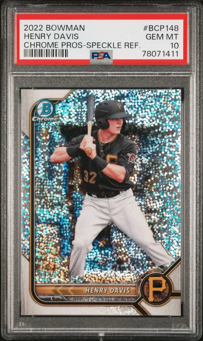 Graded 2022 BWM Henry Davis #BCP148 Chr Pro SPK REF #/299 Baseball Card PSA 10