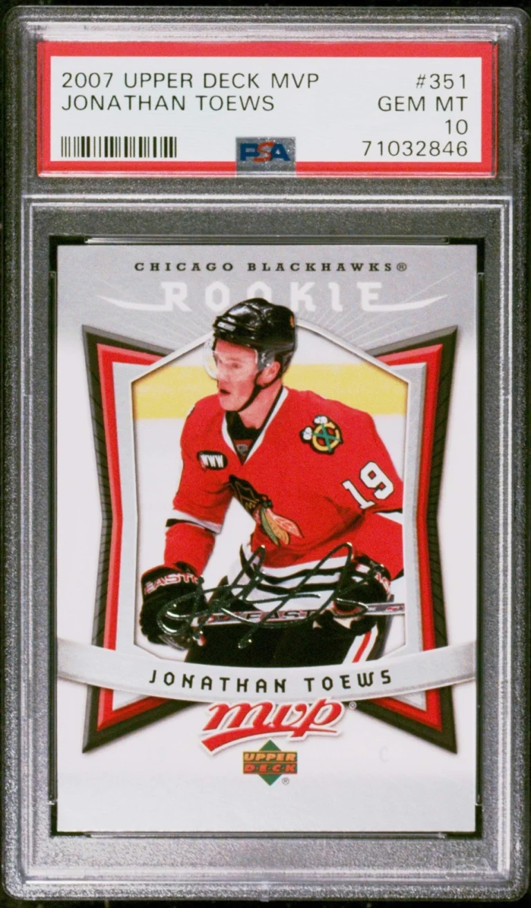 Graded 2007 Upper Deck MVP Jonathan Toews #351 Rookie RC Hockey Card PSA 10 Gem