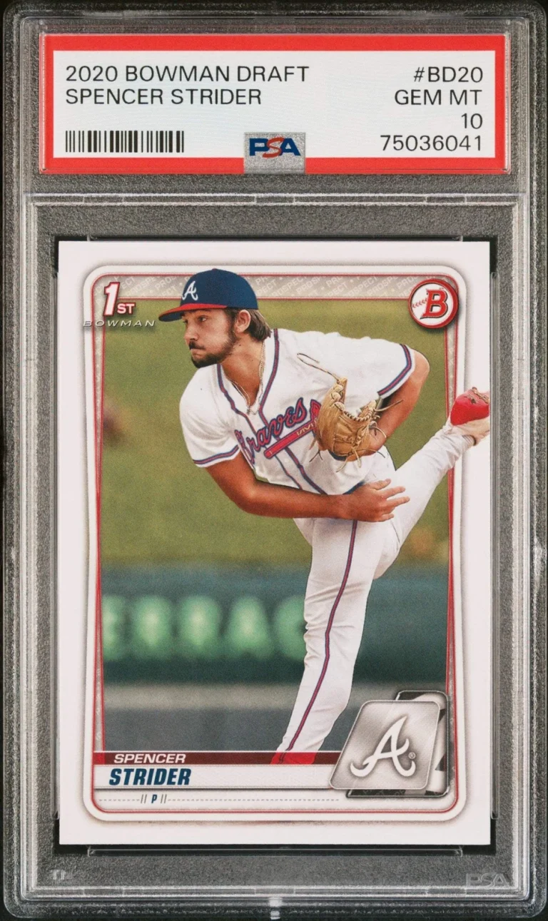 Graded 2020 Bowman Draft Spencer Strider #999 Rookie RC Baseball Card PSA 10 Gem