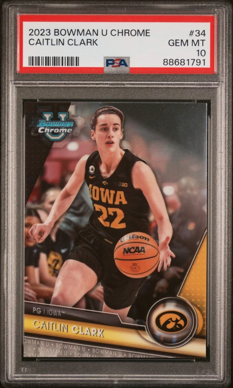 Graded 2023 Topps Bowman U Chrome Caitlin Clark #34 RC Basketball Card PSA 10