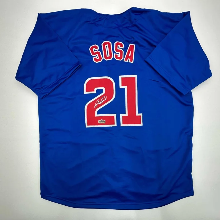 Facsimile Autographed Sammy Sosa Chicago Blue Reprint Jersey Size Men's XL
