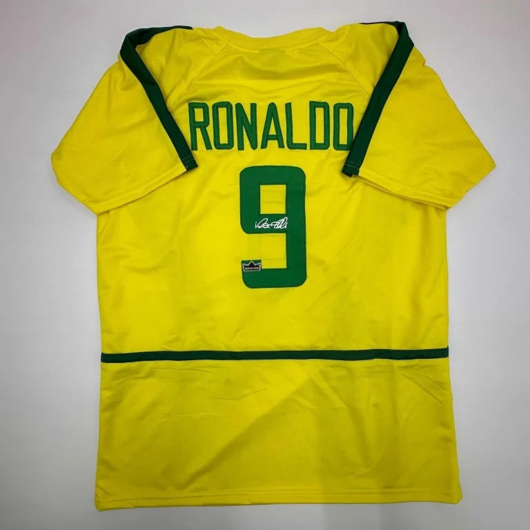 Facsimile Autographed Ronaldo Nazario Brazil Yellow World Cup Reprint Jersey XL