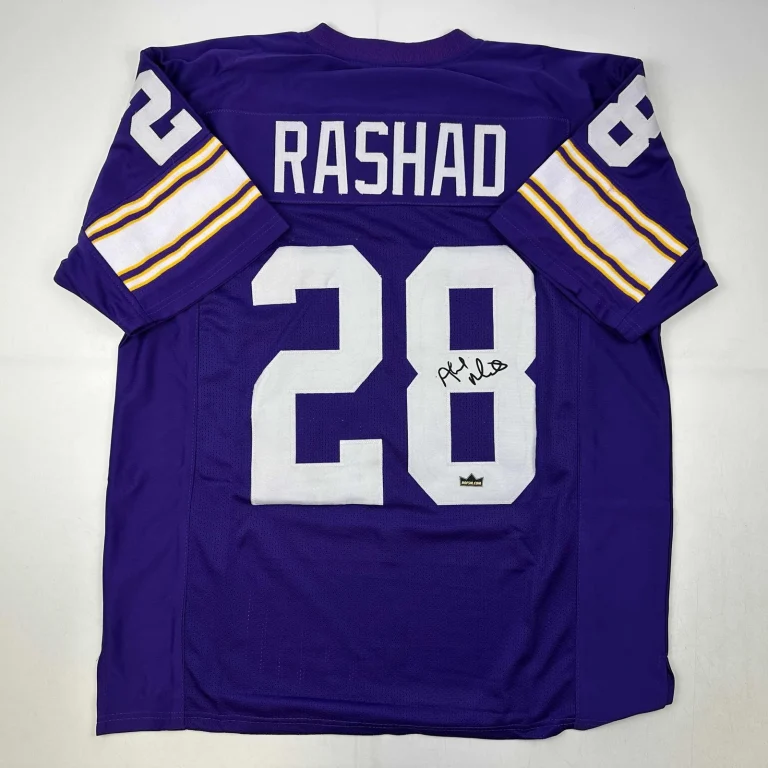 Facsimile Autographed Ahmad Rashad Minnesota Purple Reprint Jersey Size Men's XL