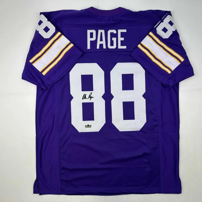 Facsimile Autographed Alan Page Minnesota Purple Reprint Jersey Size Men's XL