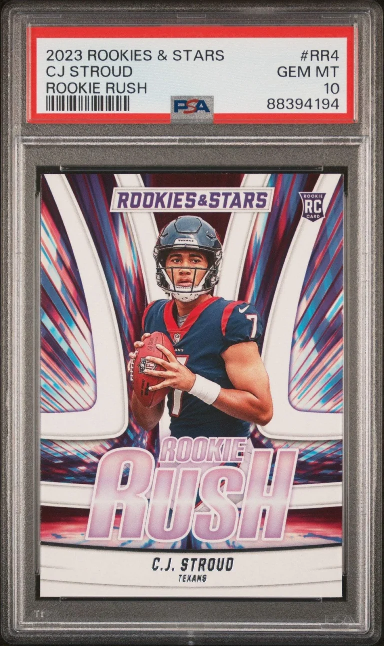 Graded 2023 Rookies & Stars CJ Stroud #RR4 Rookie Rush Football Card PSA 10