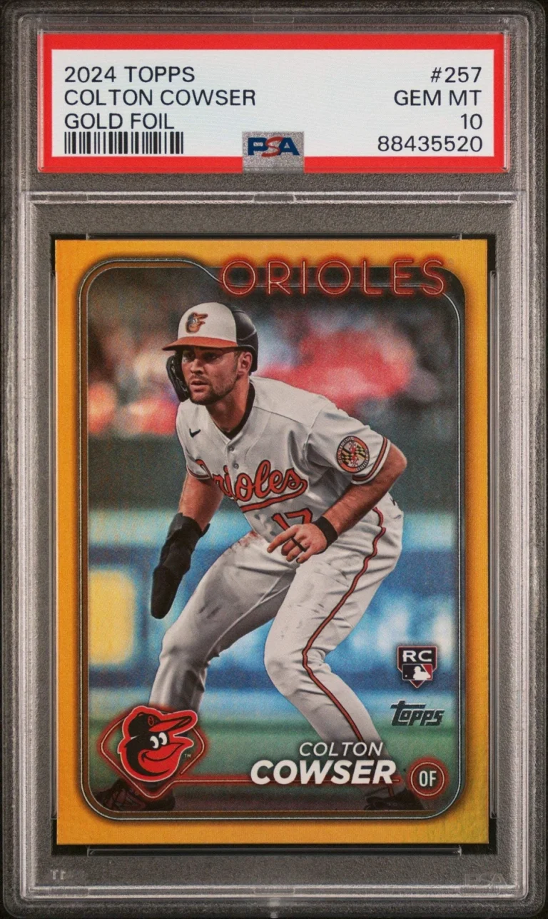 Graded 2024 Topps Colton Cowser #257 Gold Foil Rookie Baseball Card PSA 10 Gem