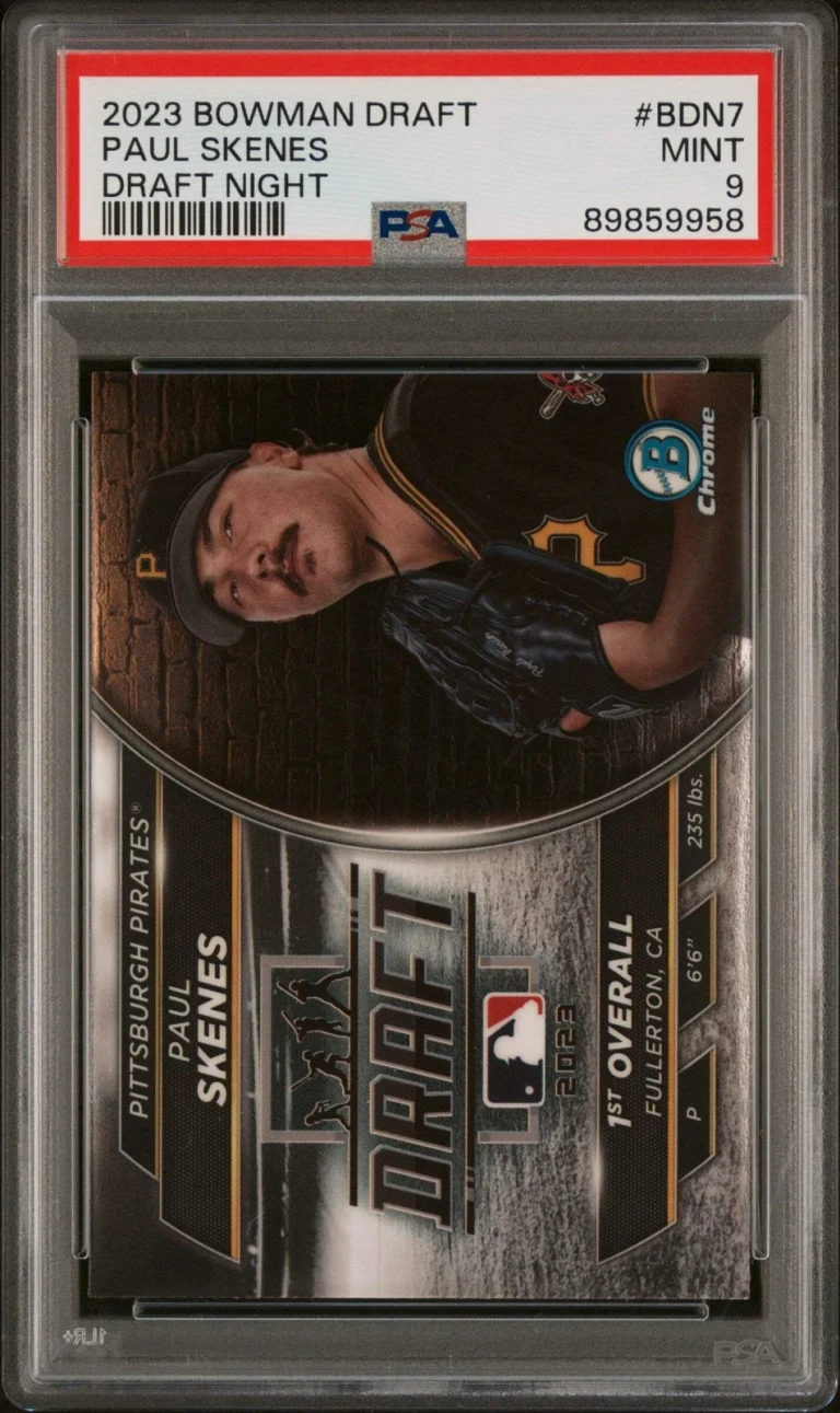Graded 2023 Topps Bowman Draft Paul Skenes #BDN7 Draft Night Baseball Card PSA 9