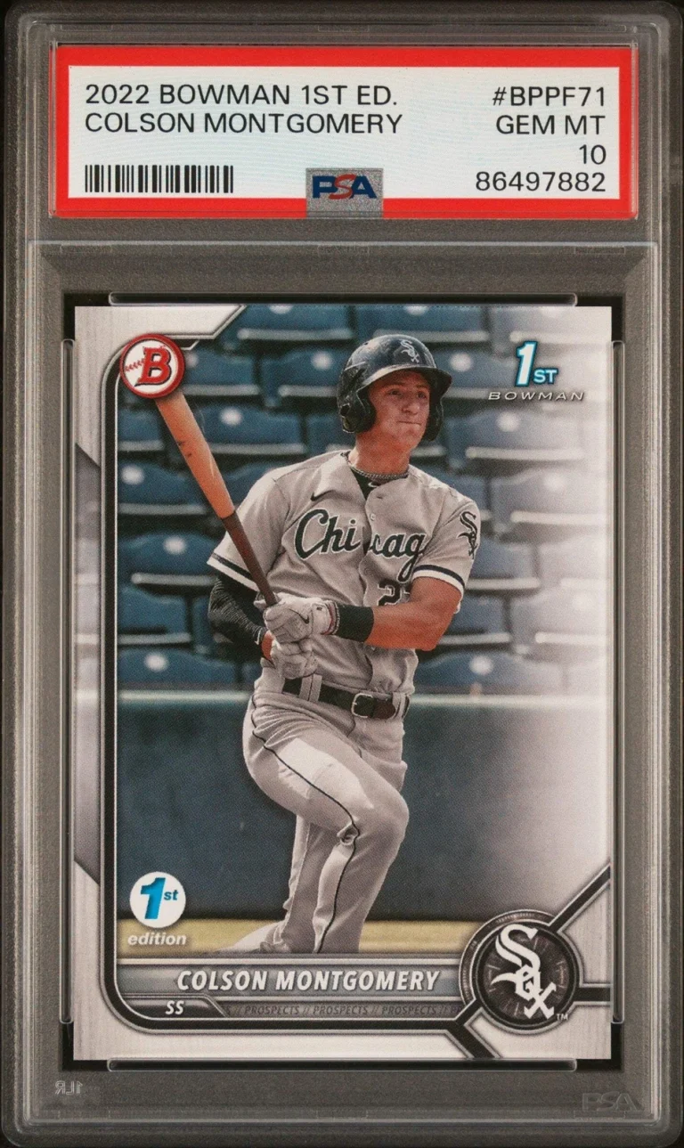 Graded 2022 Topps Bowman 1st Ed Colson Montgomery #BPPF71 Baseball Card PSA 10